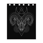 Black And White Aries Sign Print Curtain