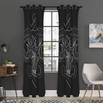Black And White Aries Sign Print Curtain
