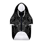 Black And White Aries Sign Print Dog Zip Up Hoodie
