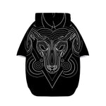Black And White Aries Sign Print Dog Zip Up Hoodie