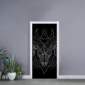 Black And White Aries Sign Print Door Sticker