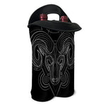 Black And White Aries Sign Print Double Neoprene Wine Tote