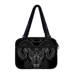 Black And White Aries Sign Print Double Strap Bible Bag