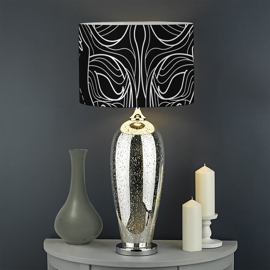 Black And White Aries Sign Print Drum Lamp Shade