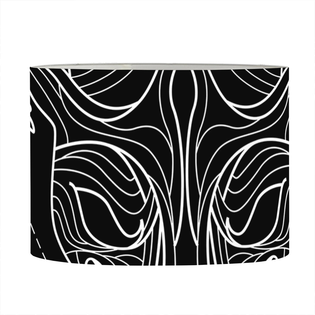 Black And White Aries Sign Print Drum Lamp Shade