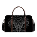 Black And White Aries Sign Print Duffle Bag