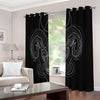 Black And White Aries Sign Print Extra Wide Grommet Curtains