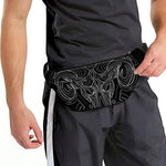 Black And White Aries Sign Print Fanny Pack