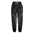 Black And White Aries Sign Print Fleece Lined Knit Pants