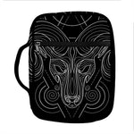 Black And White Aries Sign Print Front Pocket Bible Bag
