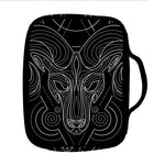 Black And White Aries Sign Print Front Pocket Bible Bag