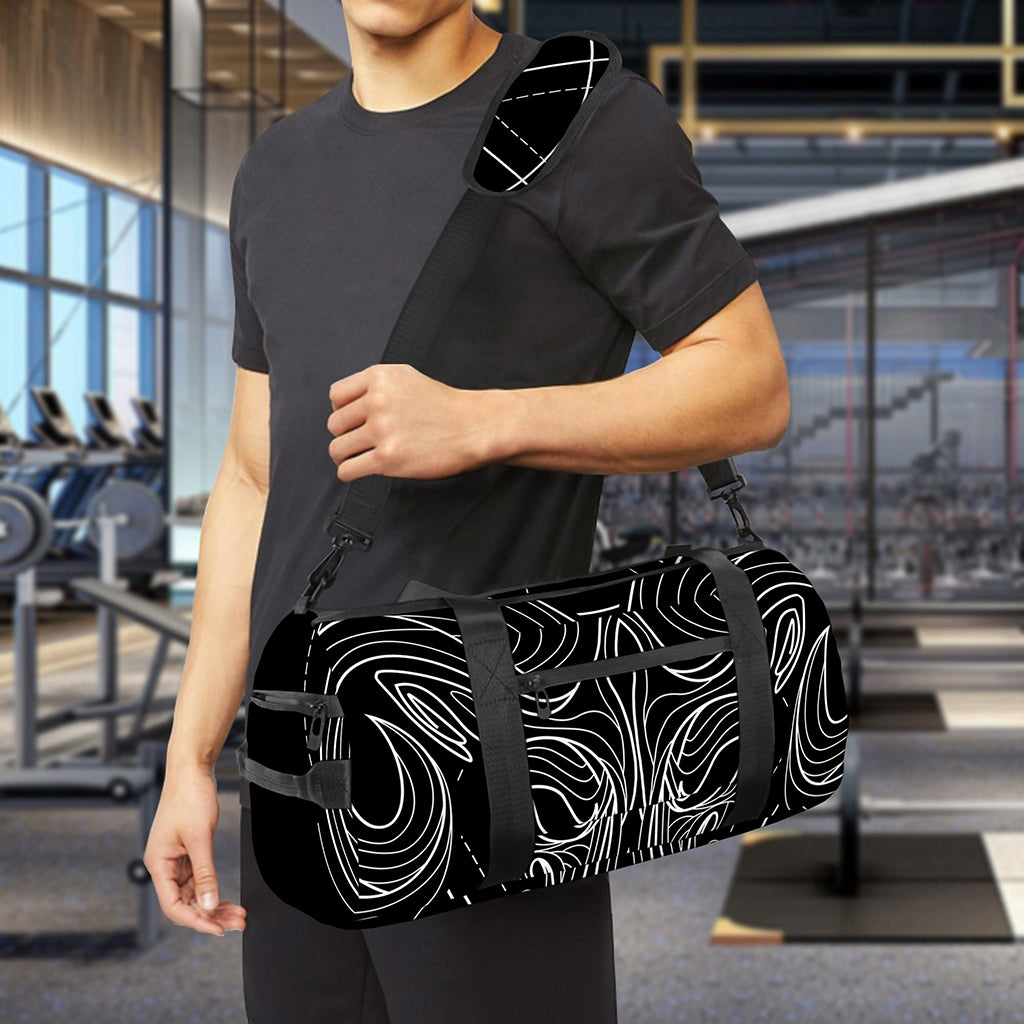 Black And White Aries Sign Print Gym Bag