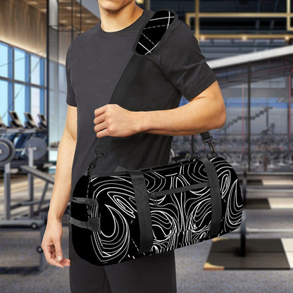 Black And White Aries Sign Print Gym Bag