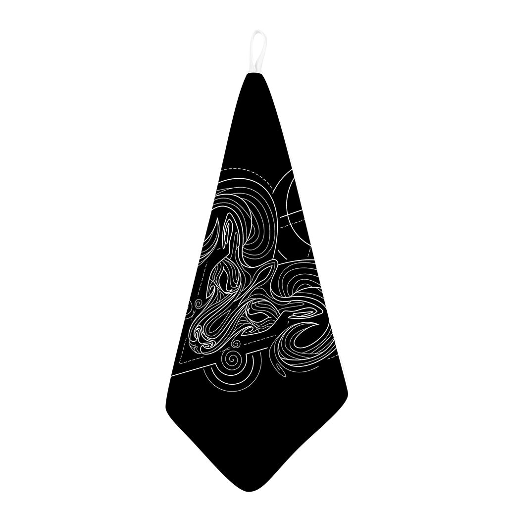 Black And White Aries Sign Print Hand Towel