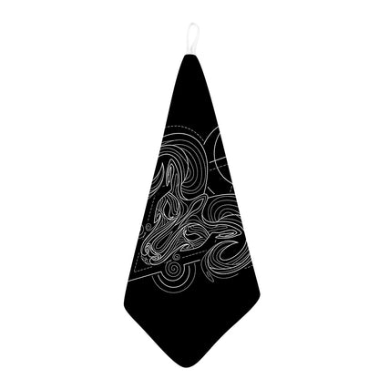 Black And White Aries Sign Print Hand Towel