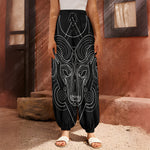 Black And White Aries Sign Print Harem Pants