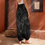 Black And White Aries Sign Print Harem Pants