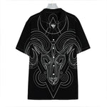 Black And White Aries Sign Print Hawaiian Shirt