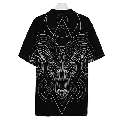 Black And White Aries Sign Print Hawaiian Shirt