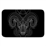 Black And White Aries Sign Print Indoor Door Mat