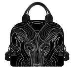 Black And White Aries Sign Print Insulated Lunch Bag