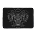 Black And White Aries Sign Print Kitchen Mat