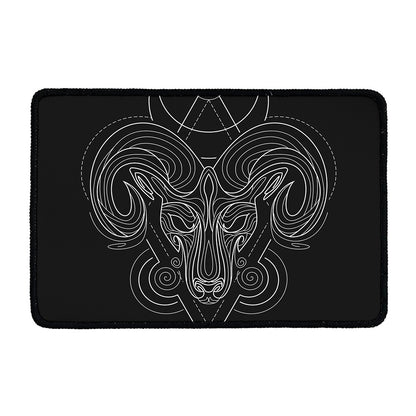 Black And White Aries Sign Print Kitchen Mat