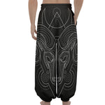 Black And White Aries Sign Print Lantern Pants