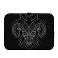 Black And White Aries Sign Print Laptop Sleeve