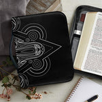 Black And White Aries Sign Print Leather Bible Cover