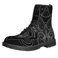 Black And White Aries Sign Print Lace-Up Boots
