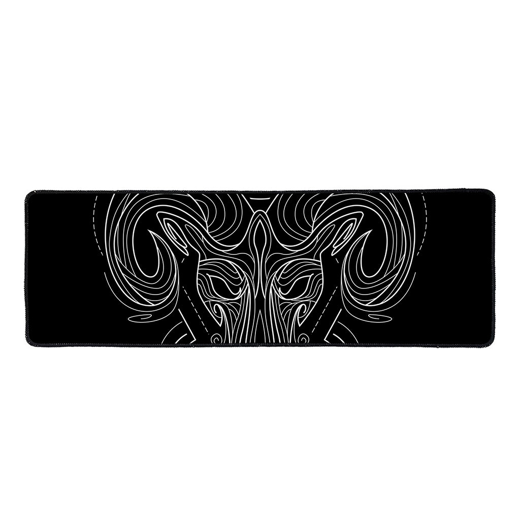 Black And White Aries Sign Print Long Kitchen Mat