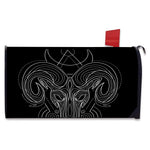 Black And White Aries Sign Print Mailbox Cover