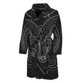Black And White Aries Sign Print Men's Bathrobe