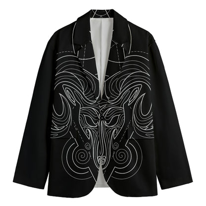 Black And White Aries Sign Print Men's Blazer
