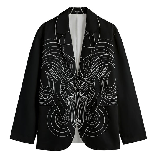 Black And White Aries Sign Print Men's Blazer