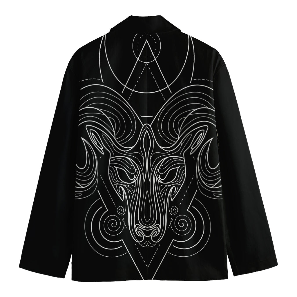 Black And White Aries Sign Print Men's Blazer