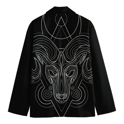 Black And White Aries Sign Print Men's Blazer