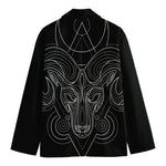 Black And White Aries Sign Print Men's Cotton Blazer
