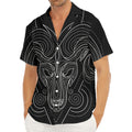 Black And White Aries Sign Print Men's Deep V-Neck Shirt