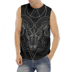 Black And White Aries Sign Print Men's Fitness Tank Top
