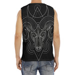 Black And White Aries Sign Print Men's Fitness Tank Top