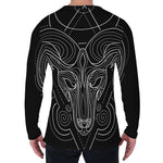 Black And White Aries Sign Print Men's Long Sleeve T-Shirt