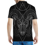 Black And White Aries Sign Print Men's Polo Shirt