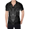 Black And White Aries Sign Print Men's Shirt