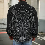 Black And White Aries Sign Print Men's Shirt Jacket