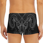 Black And White Aries Sign Print Men's Short Boxer Briefs