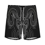 Black And White Aries Sign Print Men's Sports Shorts
