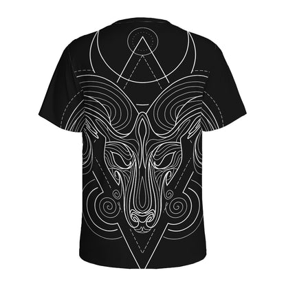 Black And White Aries Sign Print Men's Sports T-Shirt