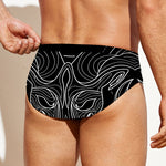 Black And White Aries Sign Print Men's Swim Briefs